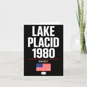 Cartão Lago placid 1980 hóquei vintage puck EUA nova york