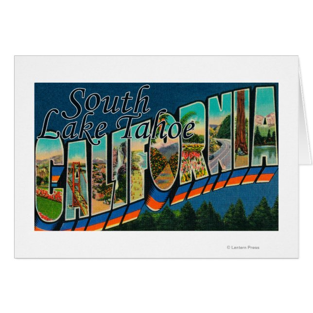 Cartão Lago Sul Tahoe, Califórnia (Frente Horizontal)