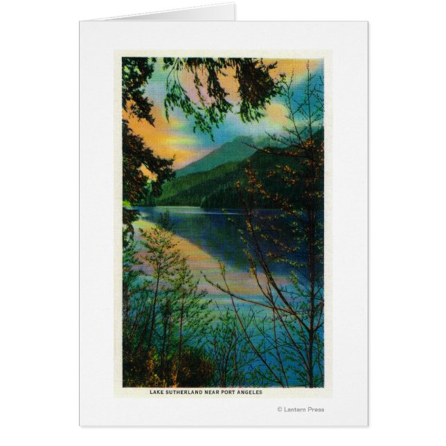 Cartão Lago Sutherland New Port Angeles, WA (Frente)