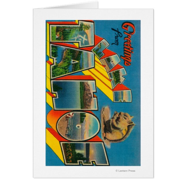 Cartão Lago Tahoe, Califórnia - Cenas com Letra Grande (Frente)