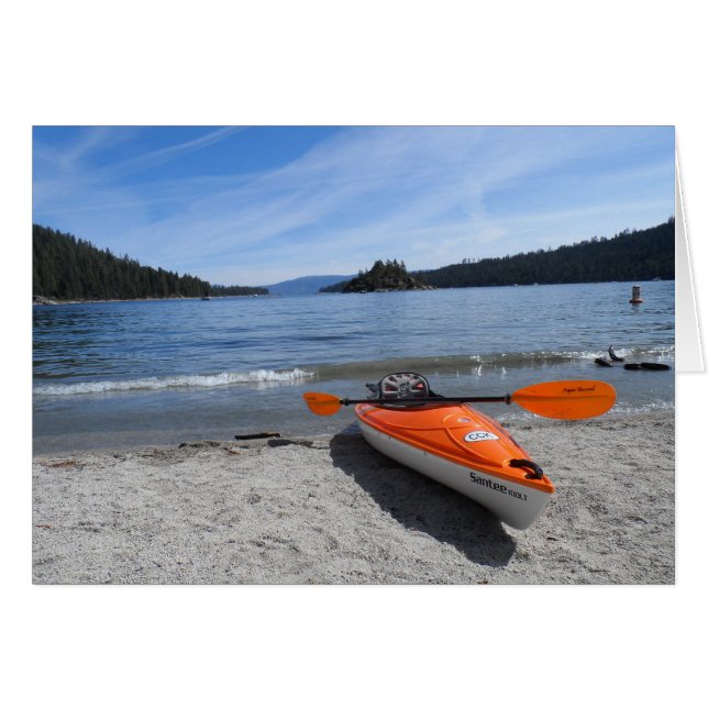 Cartão Lago Tahoe Kayak (Frente horizontal)