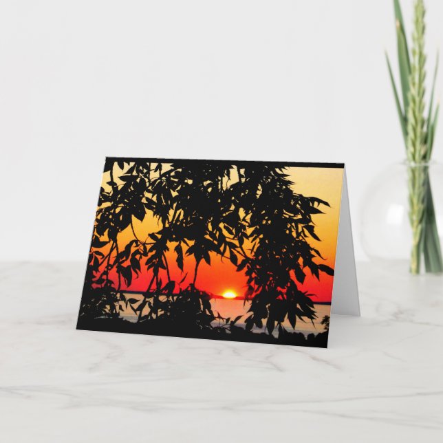 Cartão Lago Winnebago Sunset Pensando Em Você (Frente)