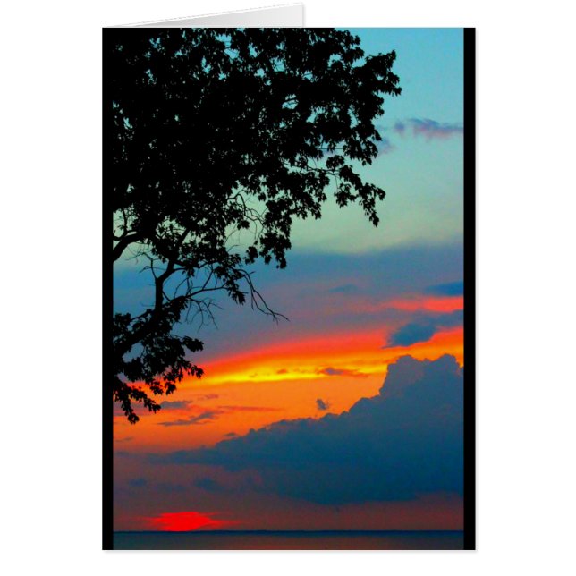 Cartão Lago Winnebago Sunset Pensando Em Você (Frente)