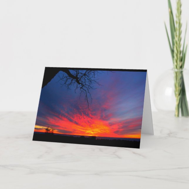 Cartão Lago Winnebago Sunset Pensando Em Você (Frente)