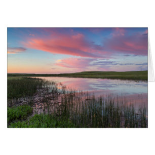Cartão Lagoa da Pradaria Reflete Nuvens Brilhantes do Nas