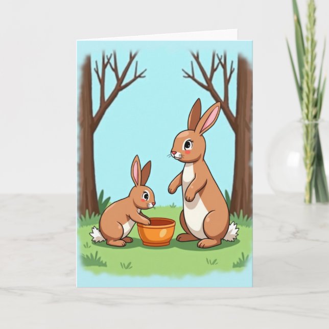 Cartão Lagomorph Family Scene Card (Frente)