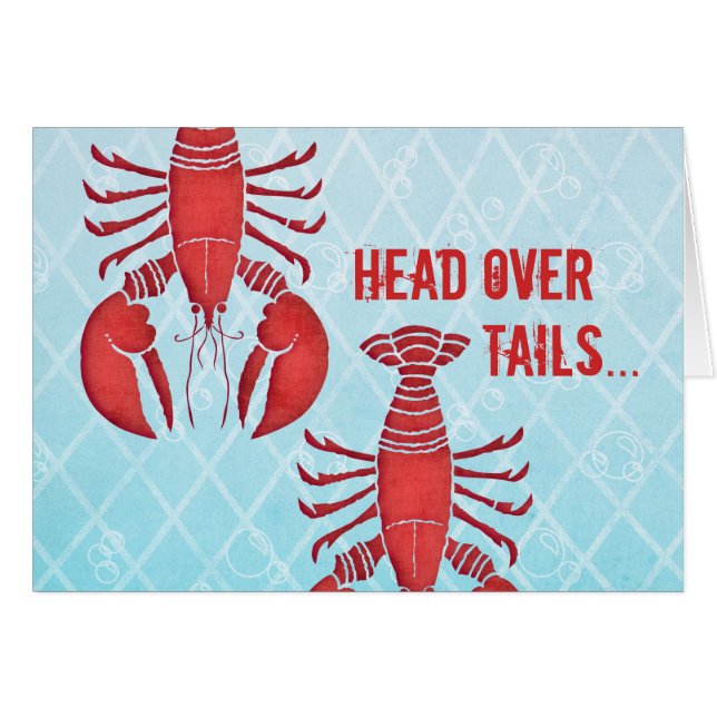 Cartão Lagosta retro (Frente Horizontal)