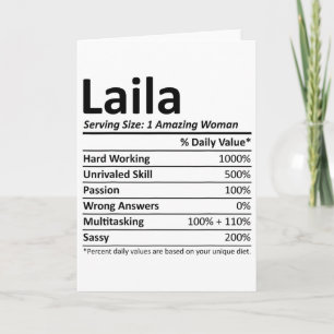 Cartão Laila Nutrition Nome Personalizado Natal Divertido