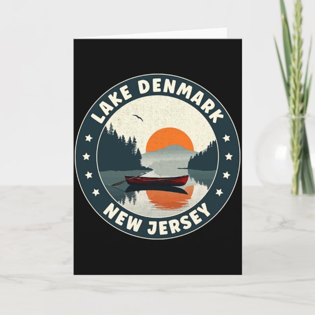 Cartão Lake Denmark New Jersey Sunset T Shirt  (Frente)