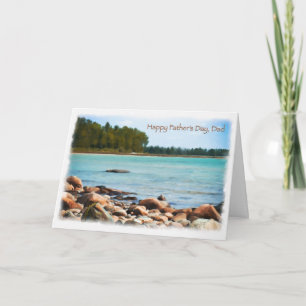 Cartão Lake Shore Scene Happy Fathers Day Card