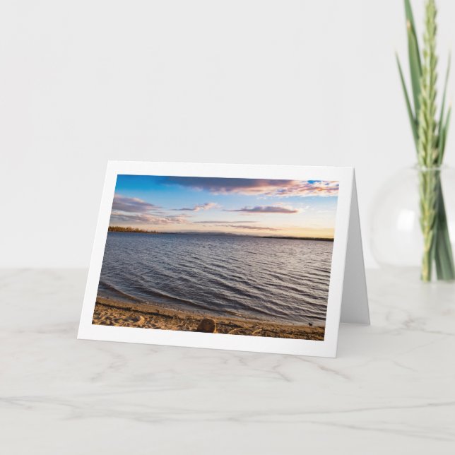 Cartão "Lake Sunset" blank folded greeting card (Frente)