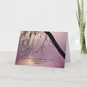 Cartão Lake Tree Grace Scripture Card Philippians 1:2