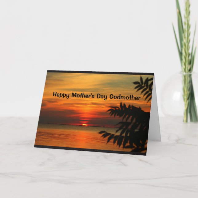Cartão Lake Winnebago Sunset Happy Mother's Day Godmother (Frente)