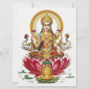 Cartão Lakshmi Hindu Goddess
