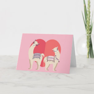 Cartão Lama e alpaca com amor