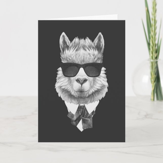 Cartão Lama elegante (Frente)