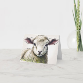 Cartão Lamb na Páscoa de grama