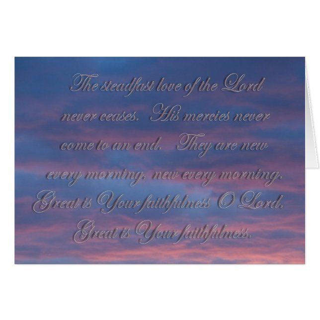 Cartão Lamentações 3:22 O amor firme do Senhor (Frente Horizontal)