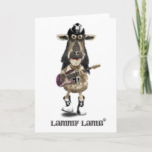 Cartão Lammy Lamb a Heavy Metal Rock SHEEP
