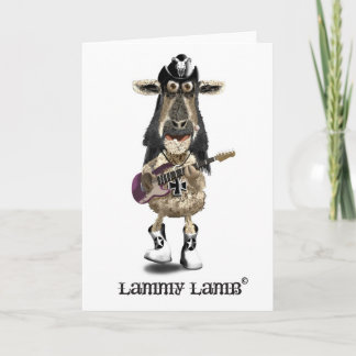 Cartão Lammy Lamb a Heavy Metal Rock SHEEP