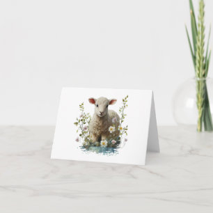Cartão Lâmpada Aquarela com VAZIO de Flores