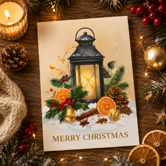 Cartão Lâmpada de Natal Aconchegante Feliz Natal Férias
