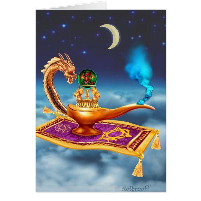 Cartão Lâmpada mágica do dragão (Frente)