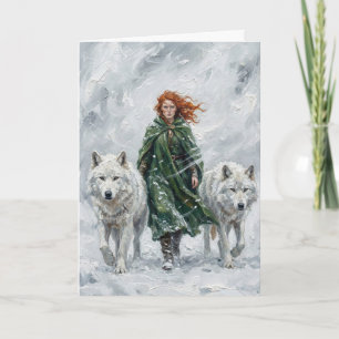 Cartão Lâmpada Pombo da Paz Radiante Imbolc Snowdrops Art