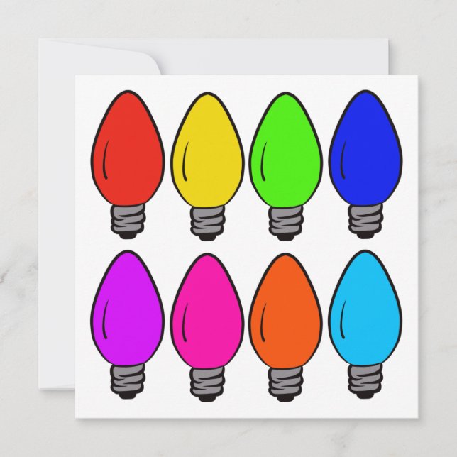 Cartão Lâmpadas de Natal Vintage (Frente)