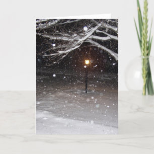 Cartão Lamppost in the Snow Greeting Card
