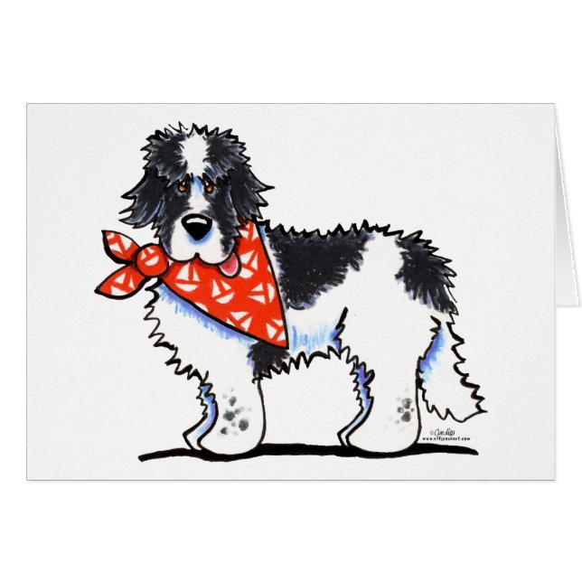 Cartão Landeer Newfie Sailor (Frente Horizontal)