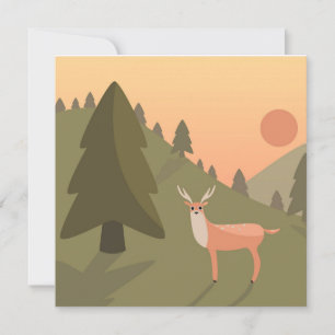 Cartão Landscape Deer Mountain Wilset Park Sunset Po