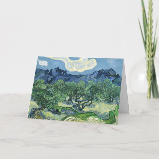 Cartão Landscape with Olive Trees, Vincent Van Gogh (Frente)