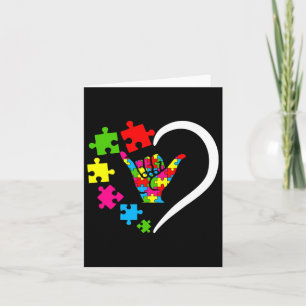 Cartão Language Asl Love Autism Awarts Dia Roupa 1