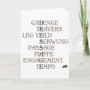 Cartão Language of Dressage