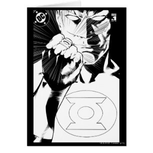 Cartão Lantera Verde fecha cobrir, Preto e Branco