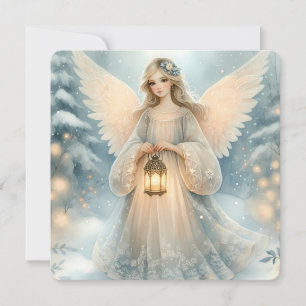 Cartão Lanterna Celestial do Anjo de Inverno da Graça