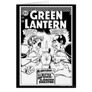 Cartão Lanterna verde contra Sinestro, preto e branco