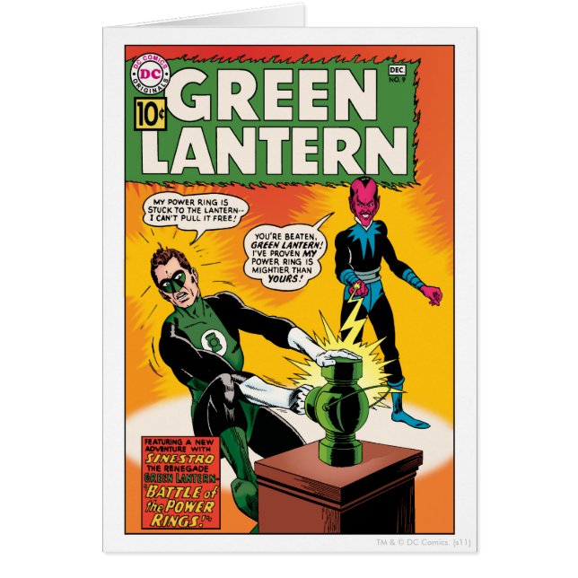 Cartão Lanterna Verde e Cobrir Sinestro (Frente)