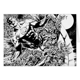 Cartão Lanterna Verde e Lua - Preto e Branco