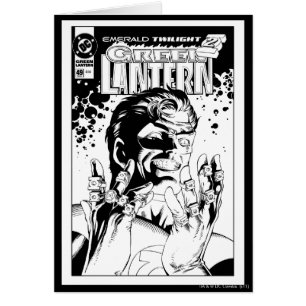 Cartão Lanterna Verde - Muitos Anéis, Preto e Branco