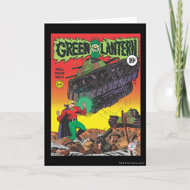 Cartão Lanterna Verde nas trincheiras (Frente)