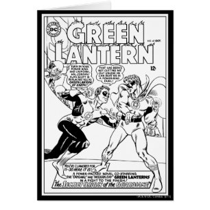 Cartão Lanterna Verde no anel, Preto e Branco