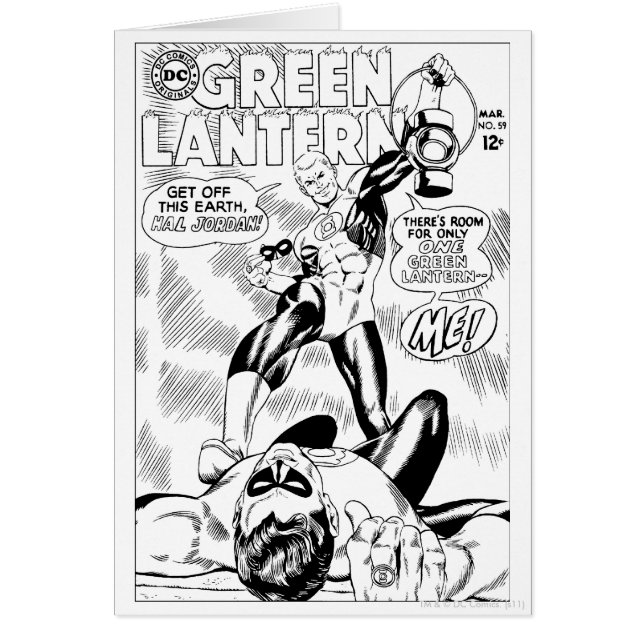Cartão Lanterna Verde - Sai desta Terra Hal Jordan, Bla (Frente)