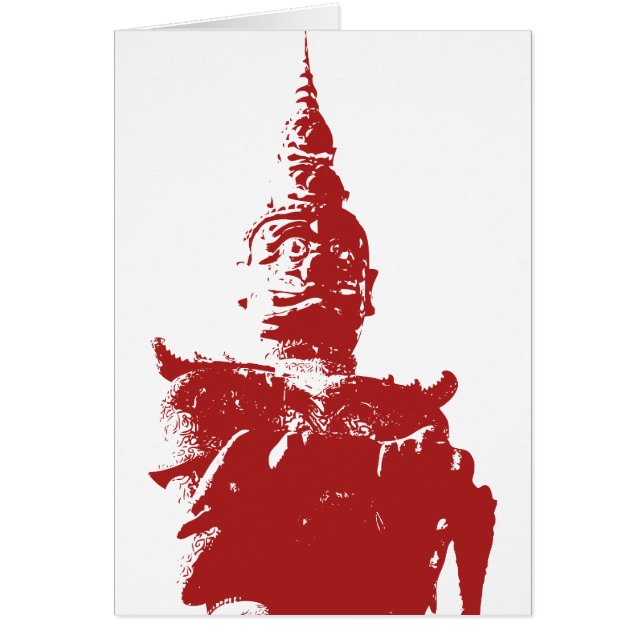 Cartão Lao Giant Guardian .. Buddha Park, Vientiane, Laos (Frente)