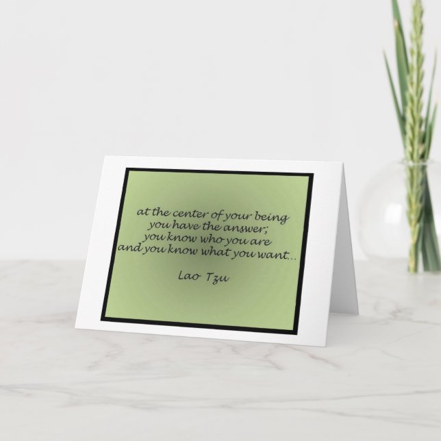 Cartão Lao Tzu Quote Greeting Card (Frente)