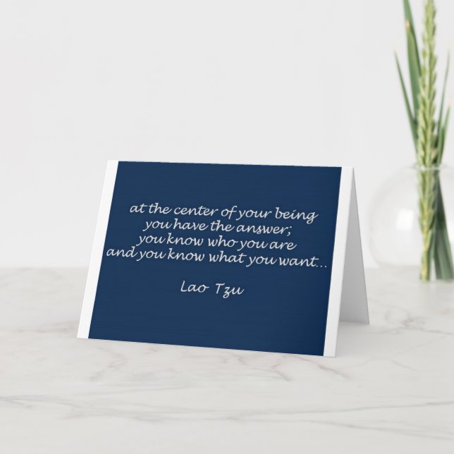 Cartão Lao Tzu Quote Greeting Card (Frente)