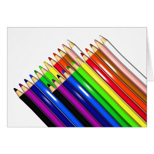 Cartão lápis a cores