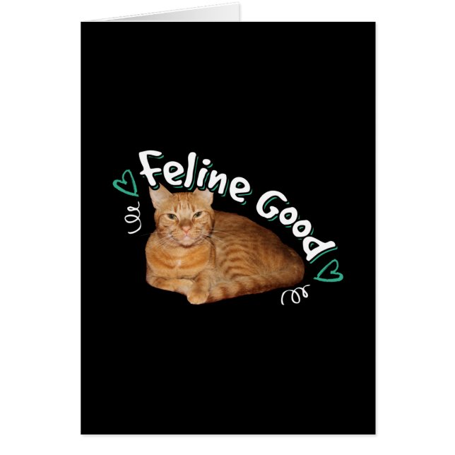 Cartão Laranja Cat - Felino Bom Pun (Frente)