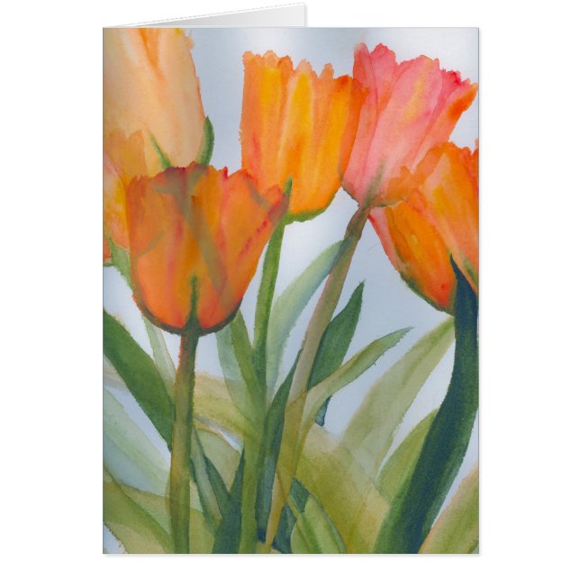 Cartão Laranja Citrus Tulips (Frente)